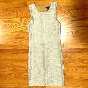 Women’s S Aqua mini bodycon dress in silver NWT